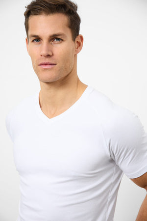 Premium Athletic Fit V-Neck in White - TAILORED ATHLETE - USA