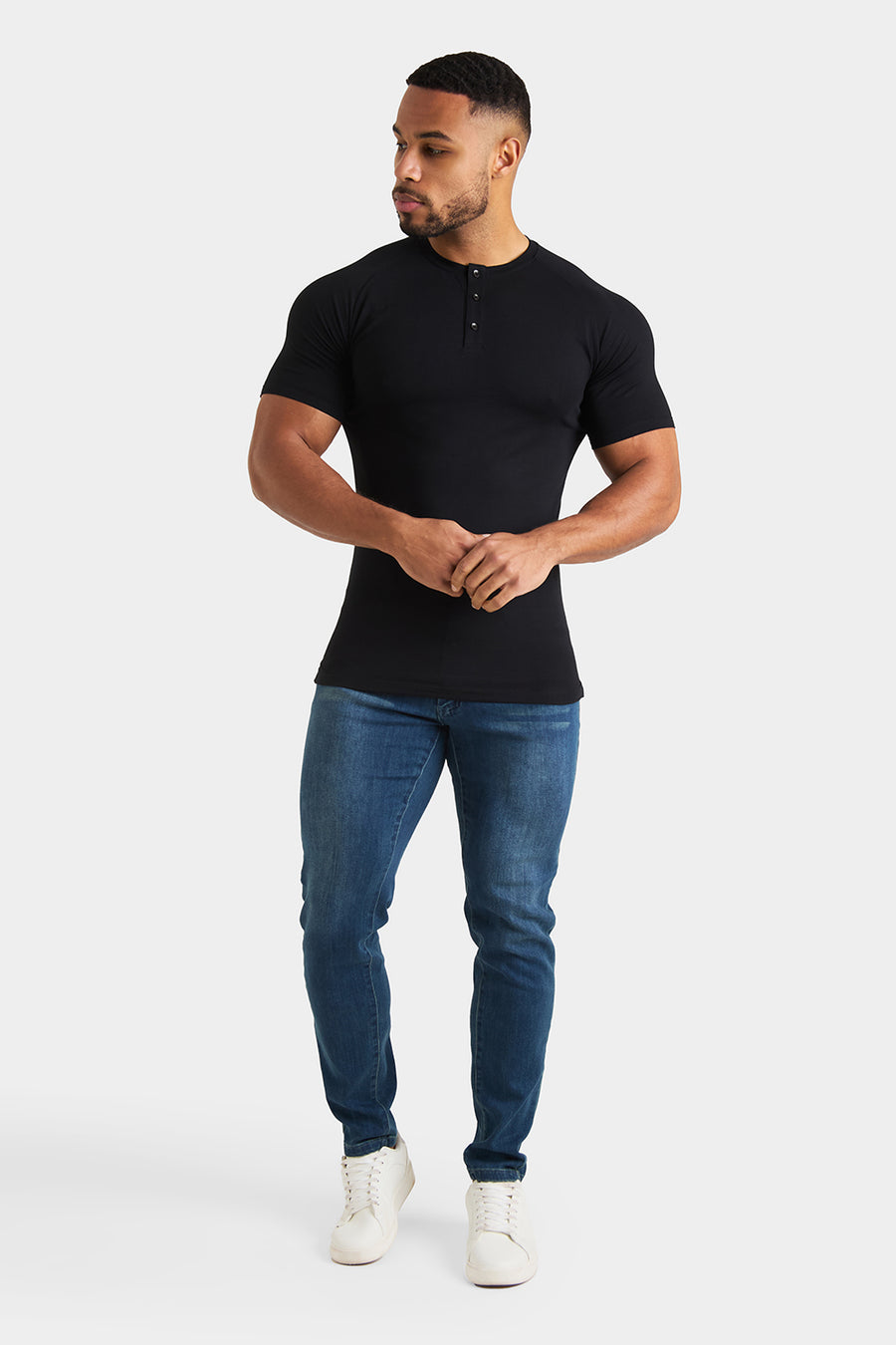 Everyday Henley T-Shirt in Black - TAILORED ATHLETE - USA