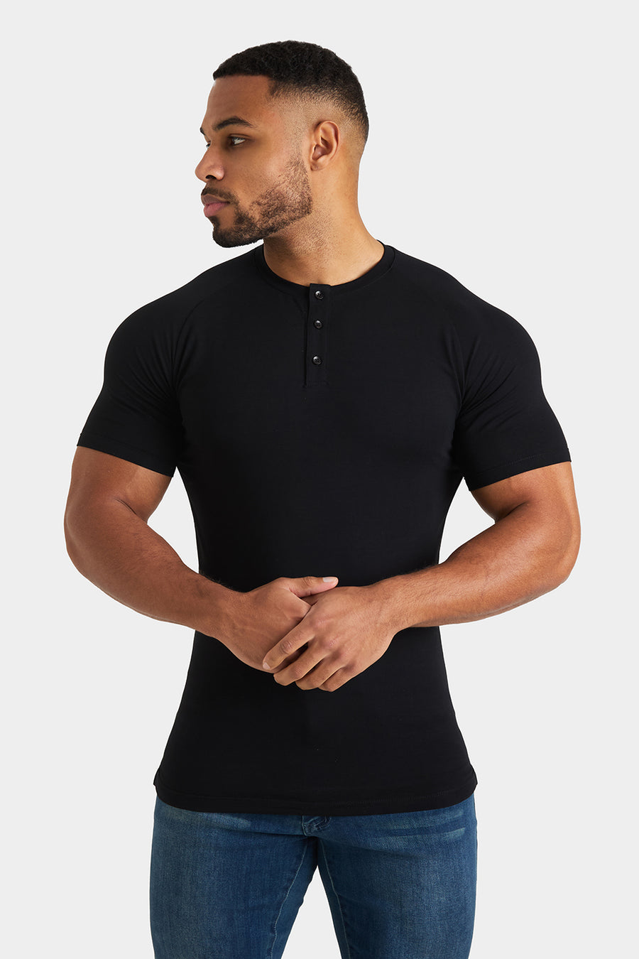 Everyday Henley T-Shirt in Black - TAILORED ATHLETE - USA