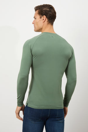 Long Sleeve Everyday Henley T-Shirt in Sage Green - TAILORED ATHLETE - USA