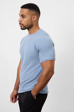 Textured Fashion T-Shirt in Slate Blue - TAILORED ATHLETE - USA