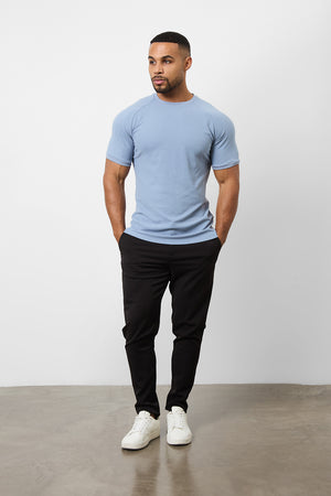 Textured Fashion T-Shirt in Slate Blue - TAILORED ATHLETE - USA