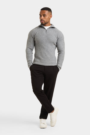 Fisherman Rib Quarter Zip in Soft Grey - TAILORED ATHLETE - USA