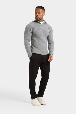 Fisherman Rib Quarter Zip in Soft Grey - TAILORED ATHLETE - USA