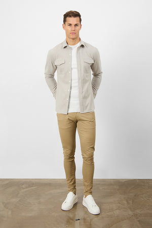 Flannel Overshirt in Sand - TAILORED ATHLETE - USA