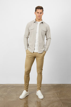 Flannel Overshirt in Sand - TAILORED ATHLETE - USA