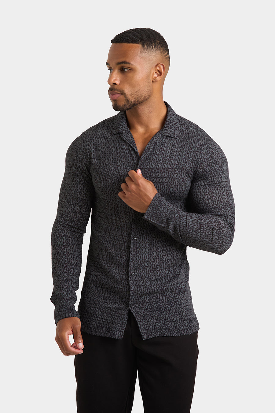 Printed Shirt in Geometric Print - TAILORED ATHLETE - USA