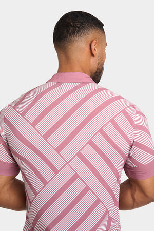 Printed Shirt in Dusky Pink Geometric Square - TAILORED ATHLETE - USA