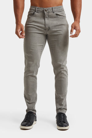 Athletic Fit Jeans in Light Grey - TAILORED ATHLETE - USA