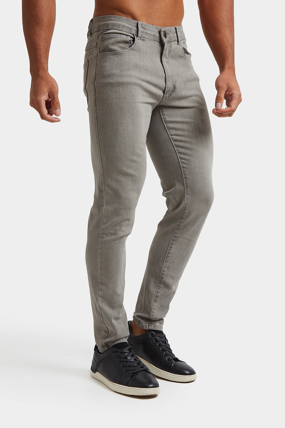 Light Grey Straight Fit Mens Jeans