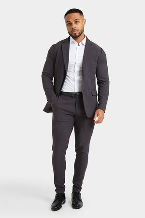 True Athletic Fit Tech Suit Pants in Slate Grey - TAILORED ATHLETE - USA