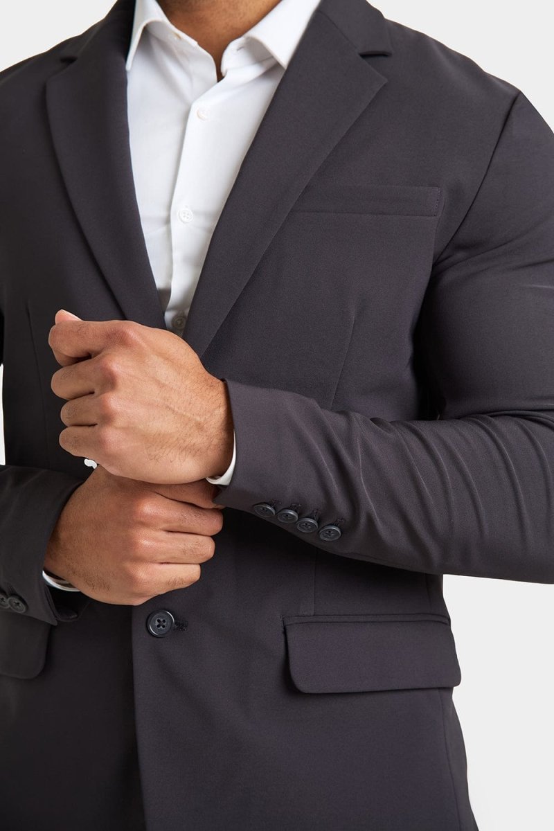 True Athletic Fit Tech Suit Jacket in Slate Grey - TAILORED ATHLETE - USA