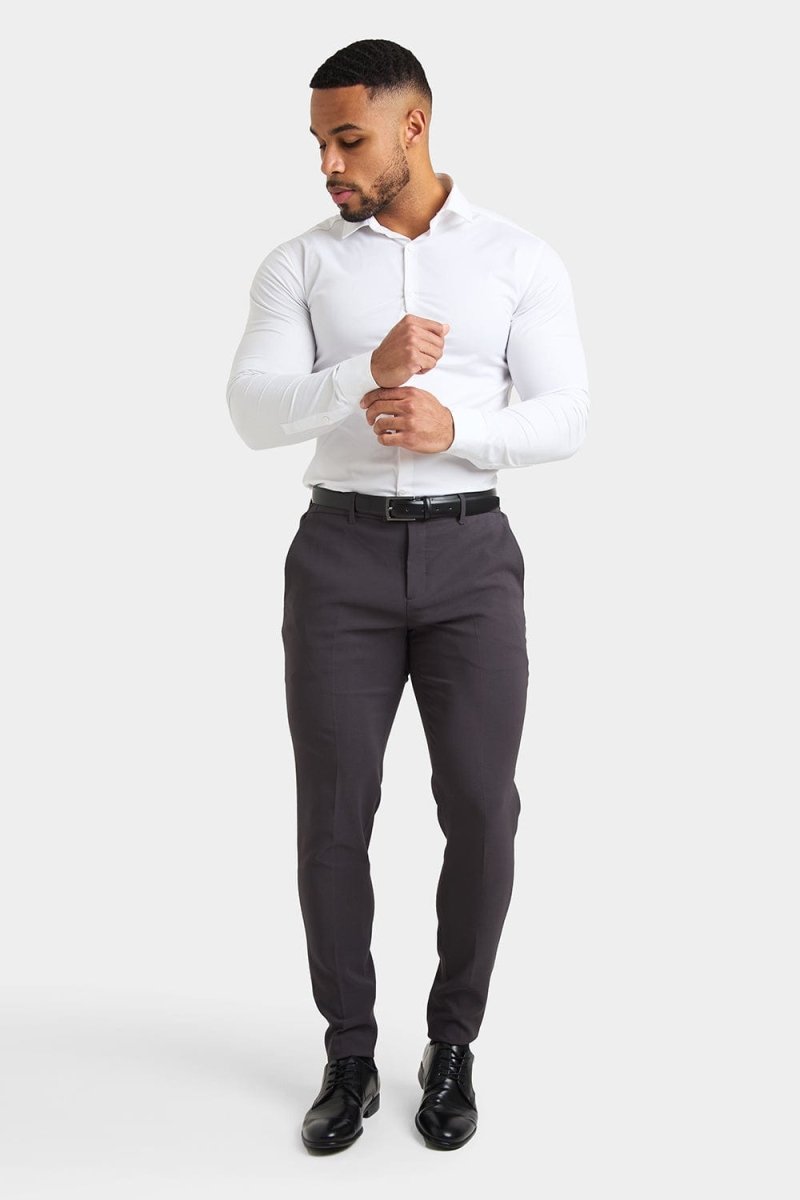 True Athletic Fit Tech Suit Pants in Slate Grey 38W34L