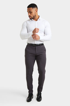 True Athletic Fit Tech Suit Pants in Slate Grey - TAILORED ATHLETE - USA