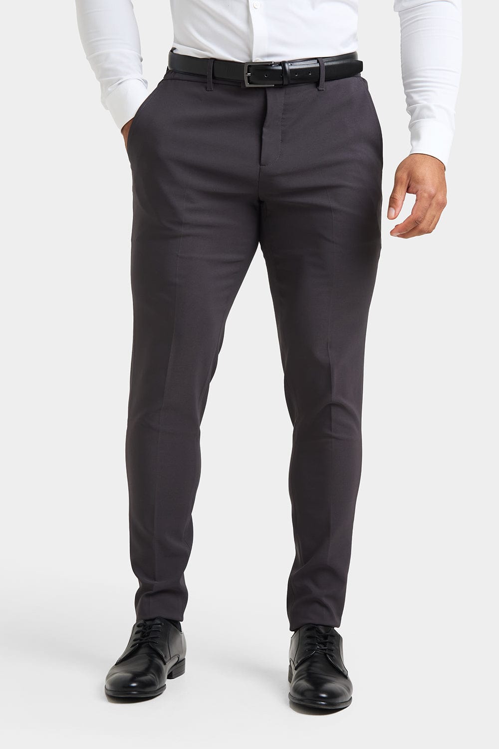 True Athletic Fit Tech Suit Pants in Slate Grey TAILORED ATHLETE USA