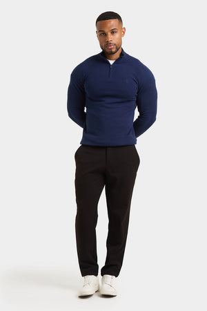 Half Zip Neck in Navy - TAILORED ATHLETE - USA