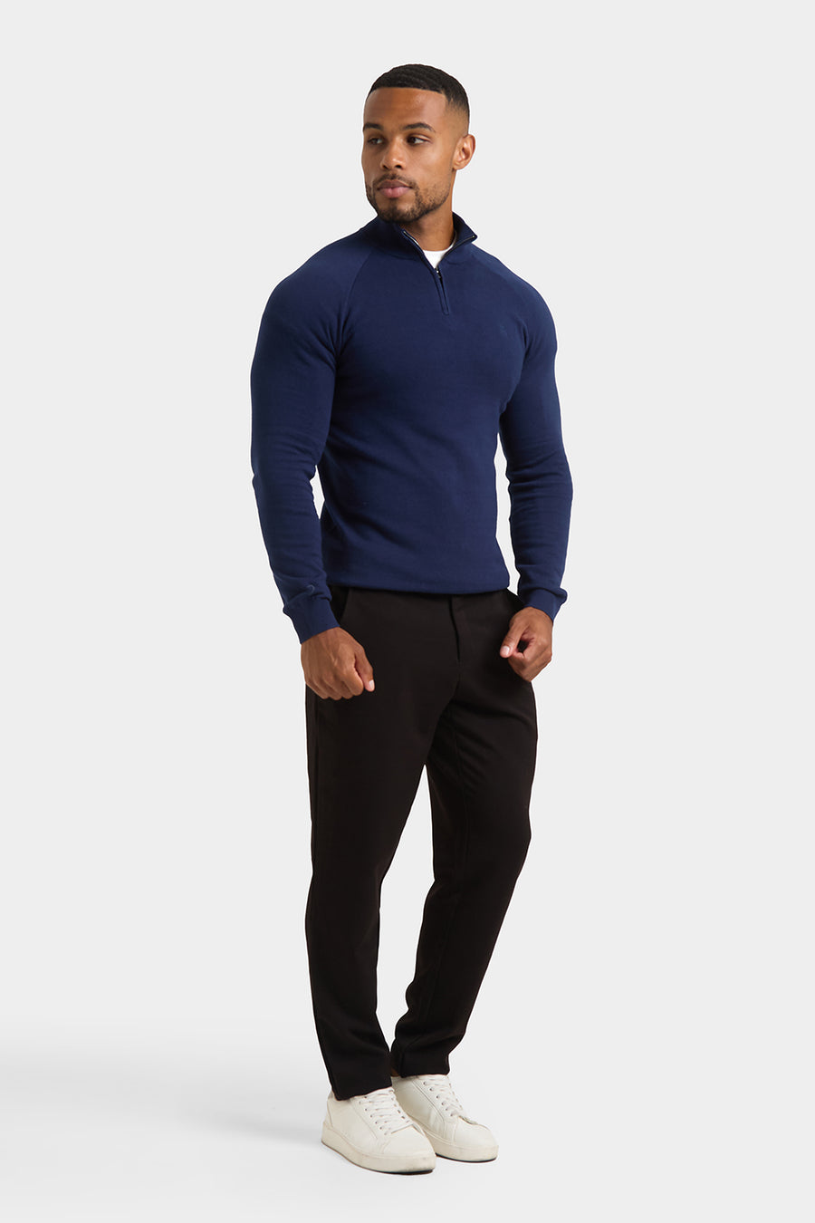 Half Zip Neck in Navy - TAILORED ATHLETE - USA