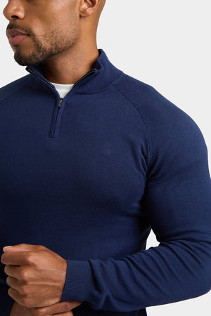 Half Zip Neck in Navy - TAILORED ATHLETE - USA