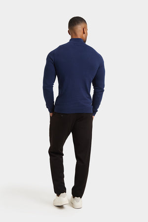 Half Zip Neck in Navy - TAILORED ATHLETE - USA