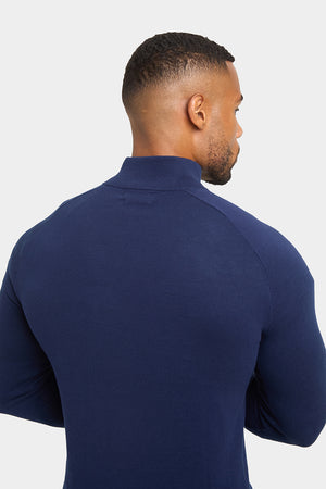 Half Zip Neck in Navy - TAILORED ATHLETE - USA