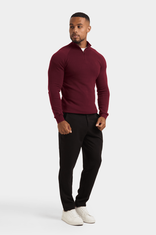 Half Zip Neck in Burgundy