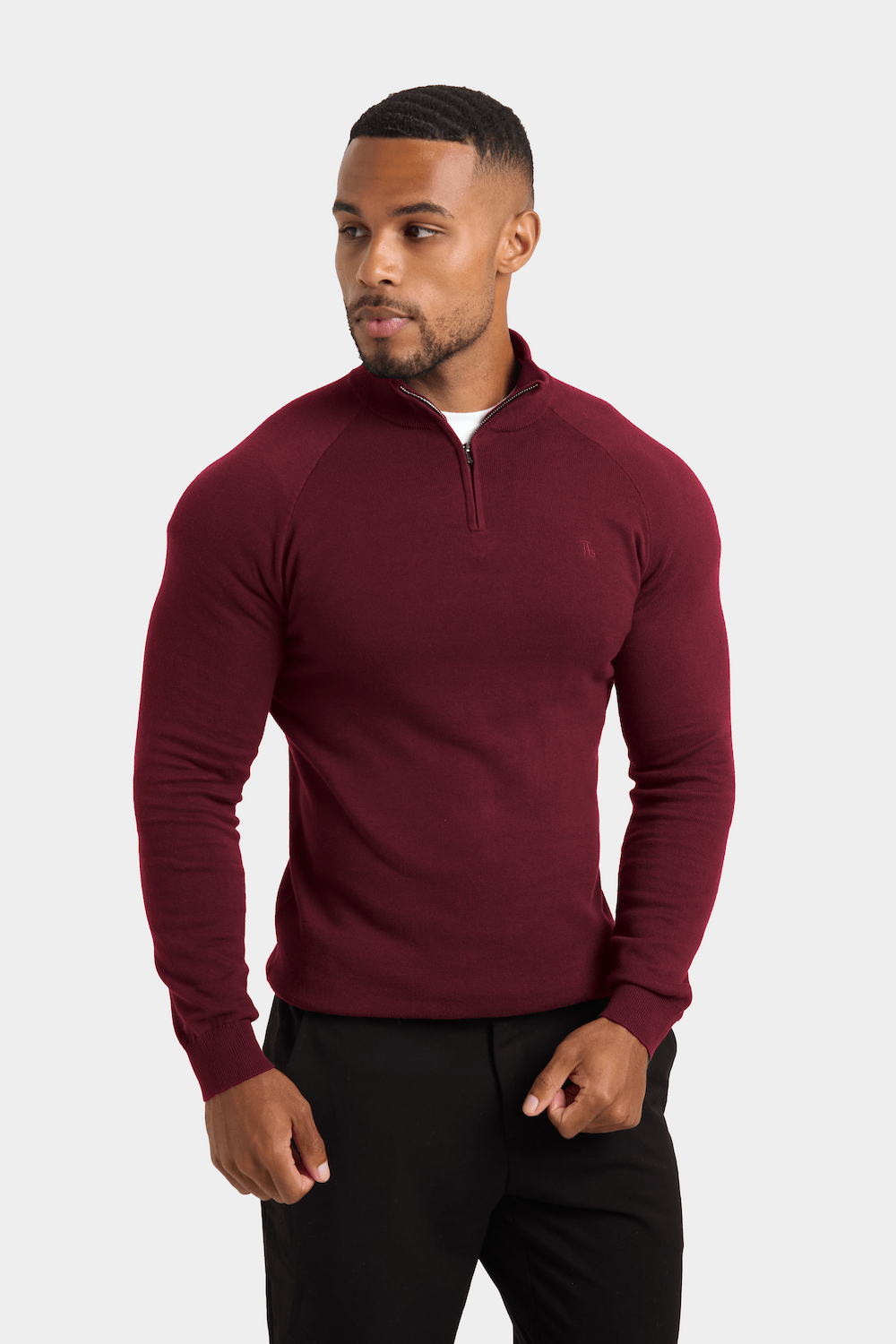 Half Zip Neck in Burgundy TAILORED ATHLETE USA