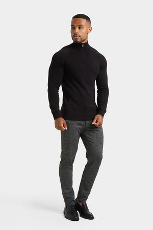 Half Zip Neck in Black - TAILORED ATHLETE - USA