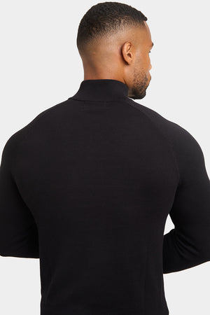 Half Zip Neck in Black - TAILORED ATHLETE - USA