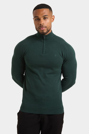 Half Zip Neck in Racing Green - TAILORED ATHLETE - USA