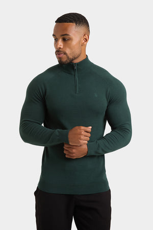 Half Zip Neck in Racing Green - TAILORED ATHLETE - USA