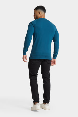 Long Sleeve Everyday Henley T-Shirt in Teal - TAILORED ATHLETE - USA