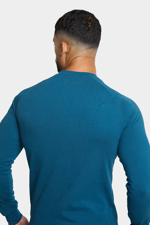 Long Sleeve Everyday Henley T-Shirt in Teal - TAILORED ATHLETE - USA