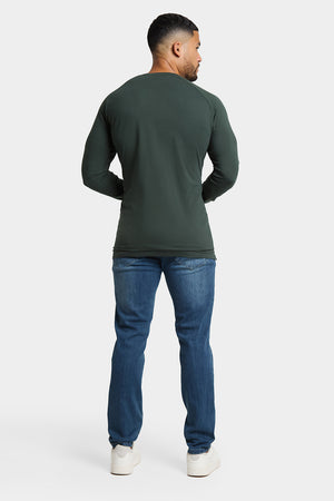 Long Sleeve Everyday Henley T-Shirt in Dark Forest - TAILORED ATHLETE - USA