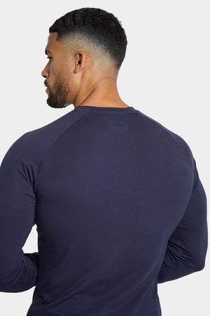 Long Sleeve Everyday Henley T-Shirt in Navy - TAILORED ATHLETE - USA