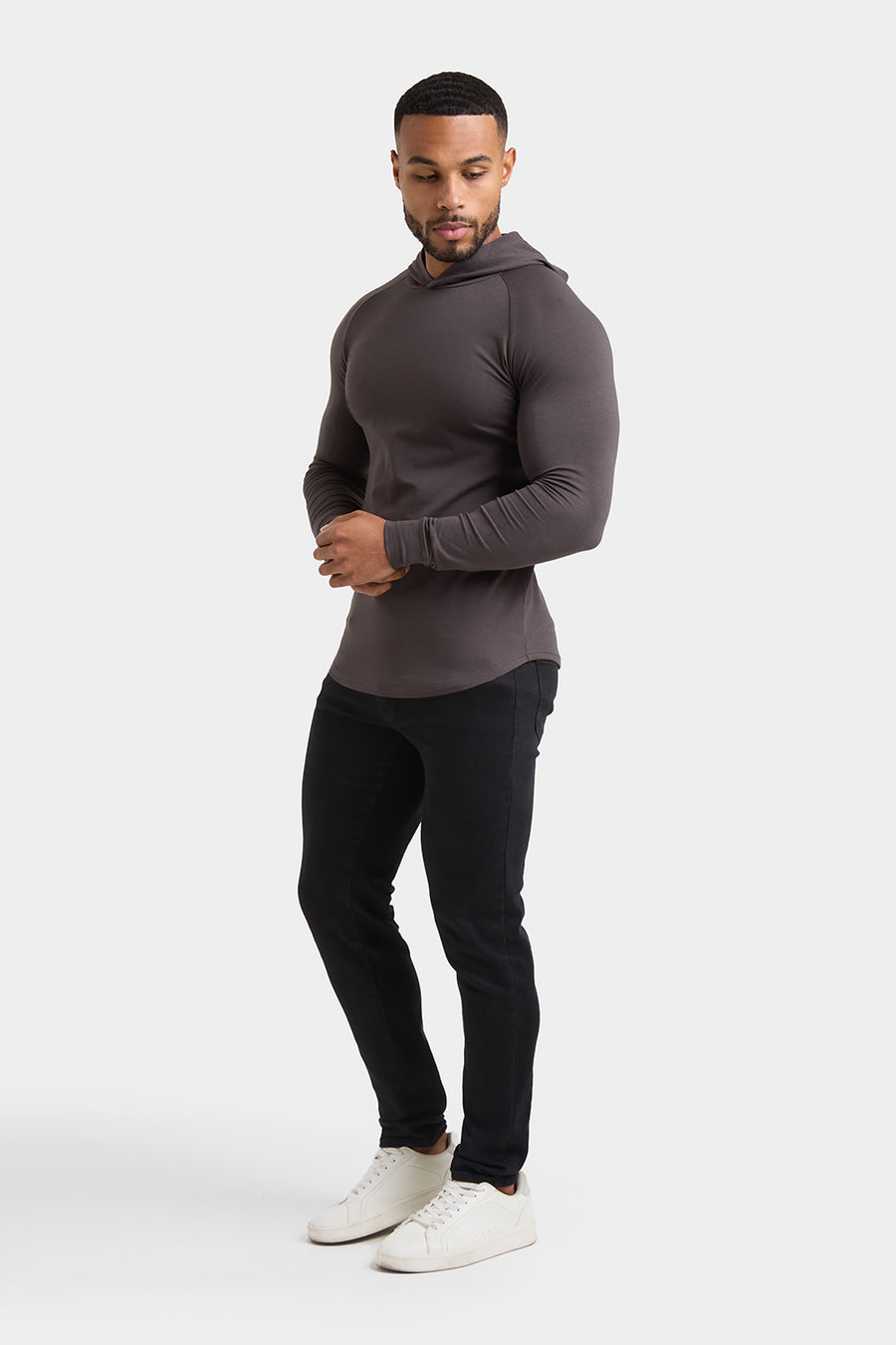 Hooded Top in Dark Charcoal - TAILORED ATHLETE - USA