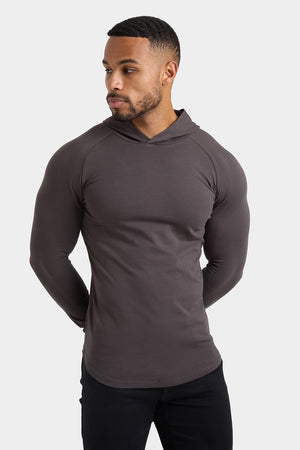 Hooded Top in Dark Charcoal - TAILORED ATHLETE - USA