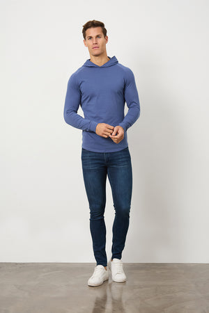 Hooded Top in Denim Blue - TAILORED ATHLETE - USA