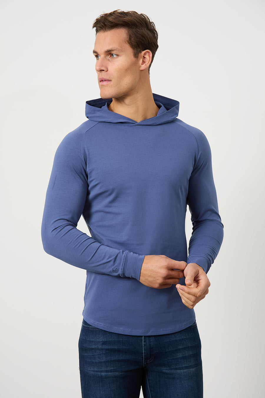 Hooded Top in Denim Blue - TAILORED ATHLETE - USA