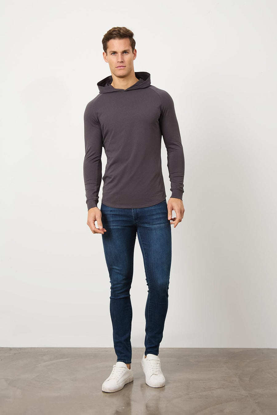 Hooded Top in Dark Mole - TAILORED ATHLETE - USA