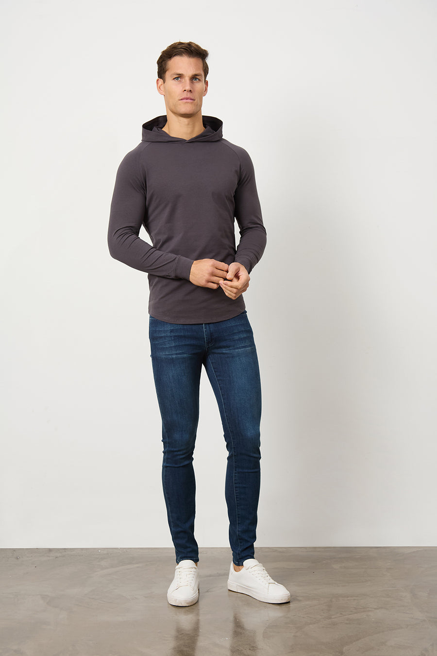 Hooded Top in Dark Mole - TAILORED ATHLETE - USA