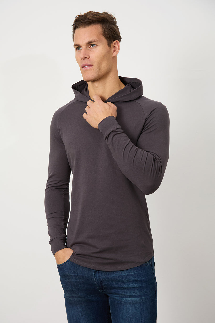 Hooded Top in Dark Mole - TAILORED ATHLETE - USA