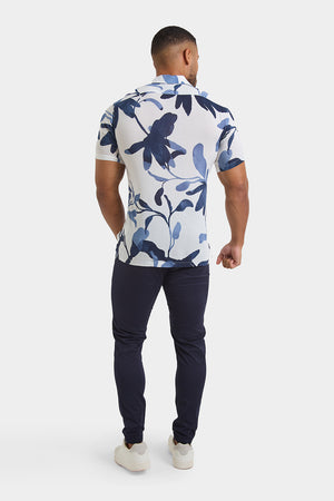 Printed Shirt in White Ink Floral - TAILORED ATHLETE - USA