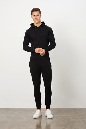 Interlock Hoodie Sweat in Black - TAILORED ATHLETE - USA