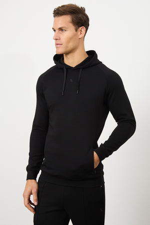 Interlock Hoodie Sweat in Black - TAILORED ATHLETE - USA