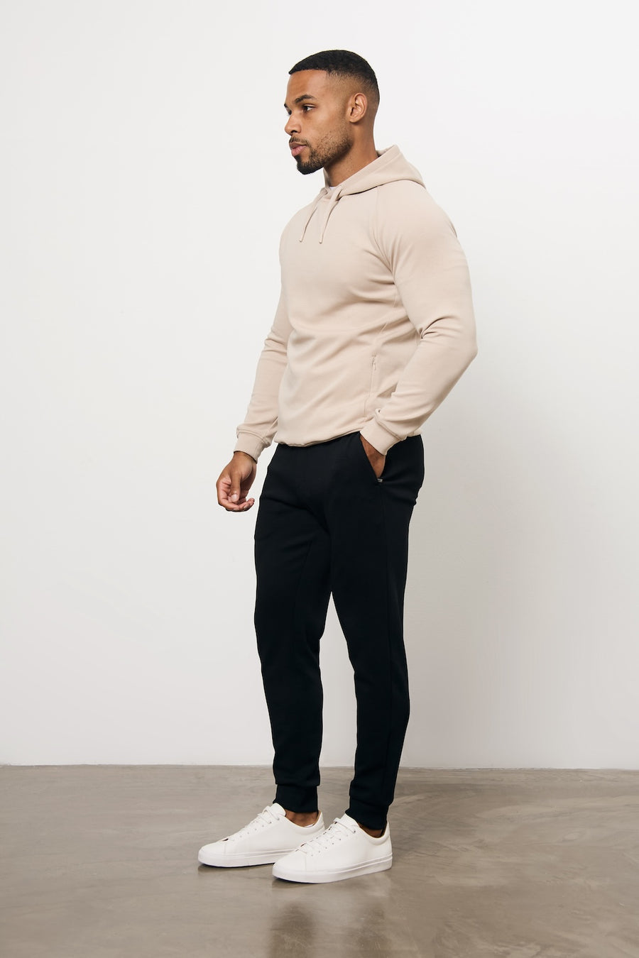Interlock Hoodie Sweat in Stone - TAILORED ATHLETE - USA