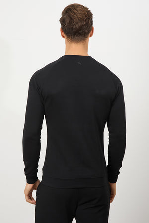 Interlock Crew Neck Sweat in Black - TAILORED ATHLETE - USA