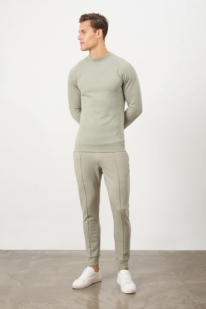 Interlock Crew Neck Sweat in Smoky Sage - TAILORED ATHLETE - USA