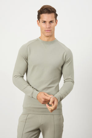 Interlock Crew Neck Sweat in Smoky Sage - TAILORED ATHLETE - USA