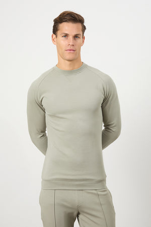 Interlock Crew Neck Sweat in Smoky Sage - TAILORED ATHLETE - USA