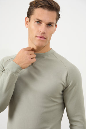 Interlock Crew Neck Sweat in Smoky Sage - TAILORED ATHLETE - USA